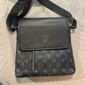 Black Designer Inspired Monogram Crossbody Purse Bag